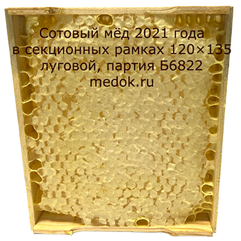 Мёд сотовый Луговой в секционных рамках фото 4