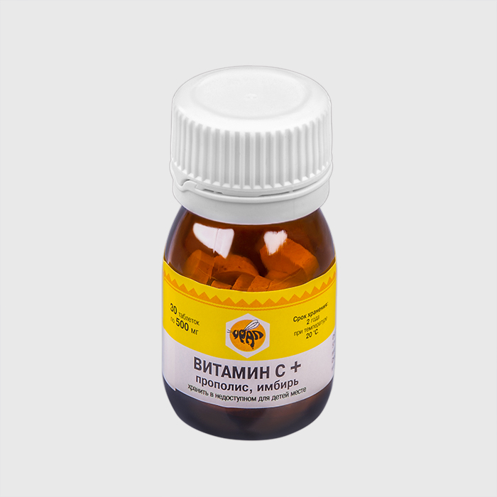 Витамин С с прополисом и имбирем в таблетках 15 г (Башкортостан)